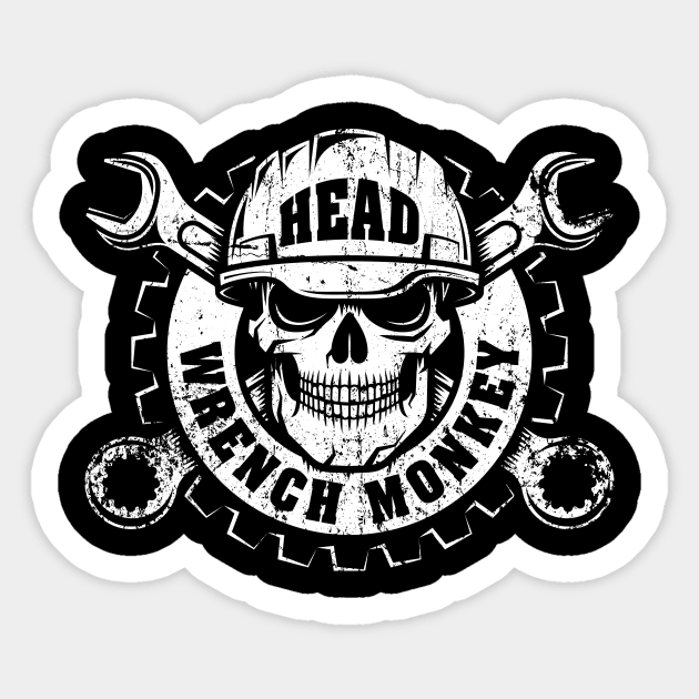 Head Wrench Monkey Sticker by The Lucid Frog